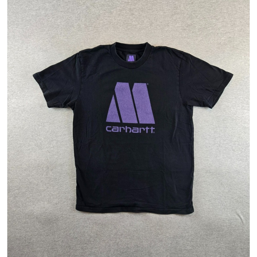 Carhartt WIP x Motown‎ T Shirt Mens Small Black Tee Graphic Purple Logo RARE